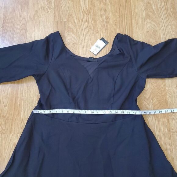 ✨ CITY CHIC ✨ NEW! Classic Fit-and-Flare Dress - [Size 16, Black] - Picture 9 of 13